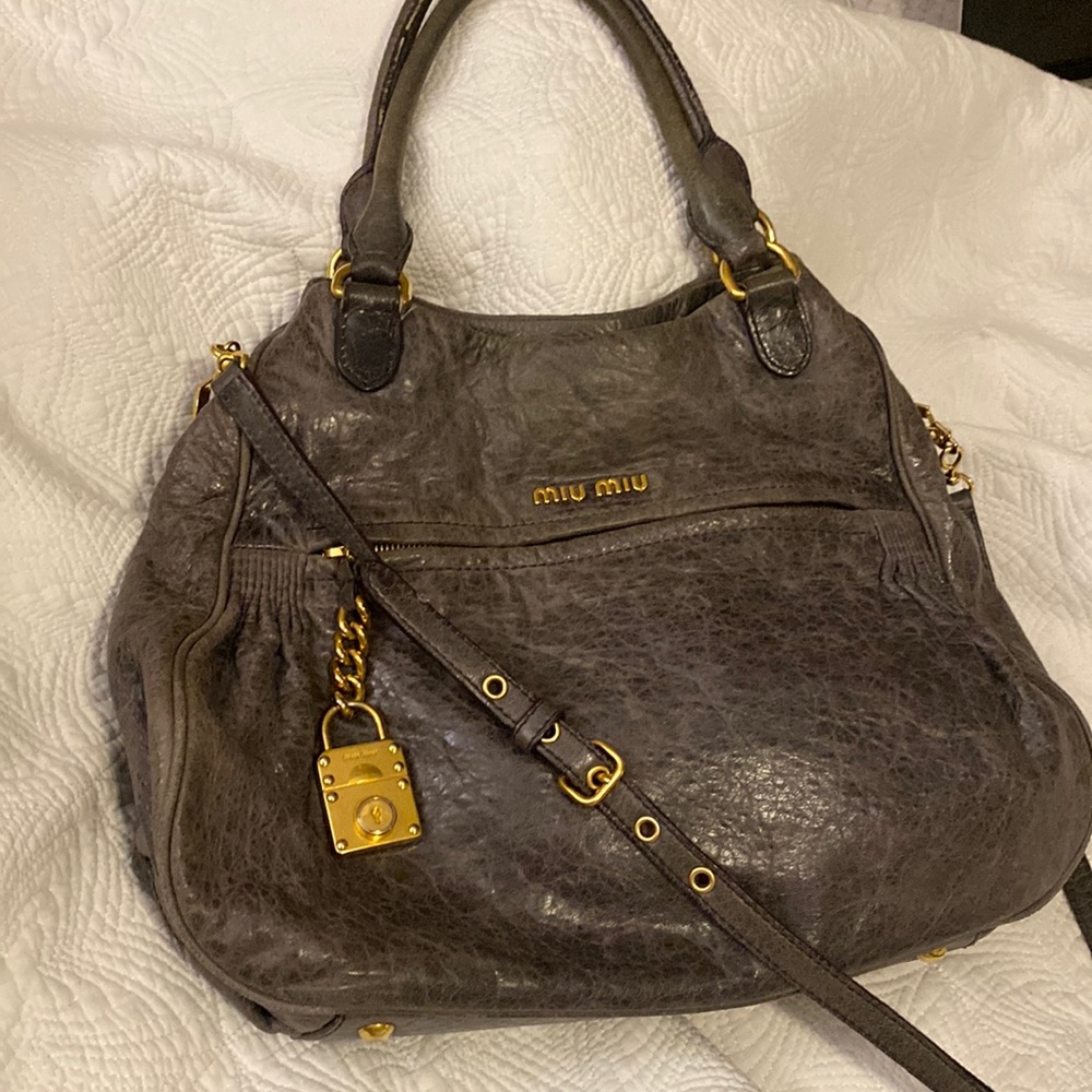 Miu Miu Nappa Leather Charm Satchel